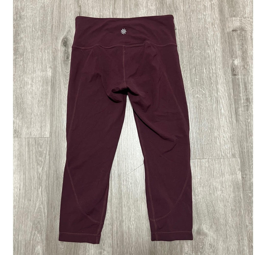 Athleta‎ Burgundy Capris Leggings Athleisure Activewear Workout Women's Size S